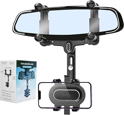 Phone Mount for Car , 2024 Upgraded Rear View Mirror Phone Holder, Universal Mount, Rotatable Phone Holder for Car Compatible