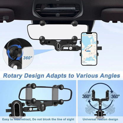 Phone Mount for Car , 2024 Upgraded Rear View Mirror Phone Holder, Universal Mount, Rotatable Phone Holder for Car Compatible