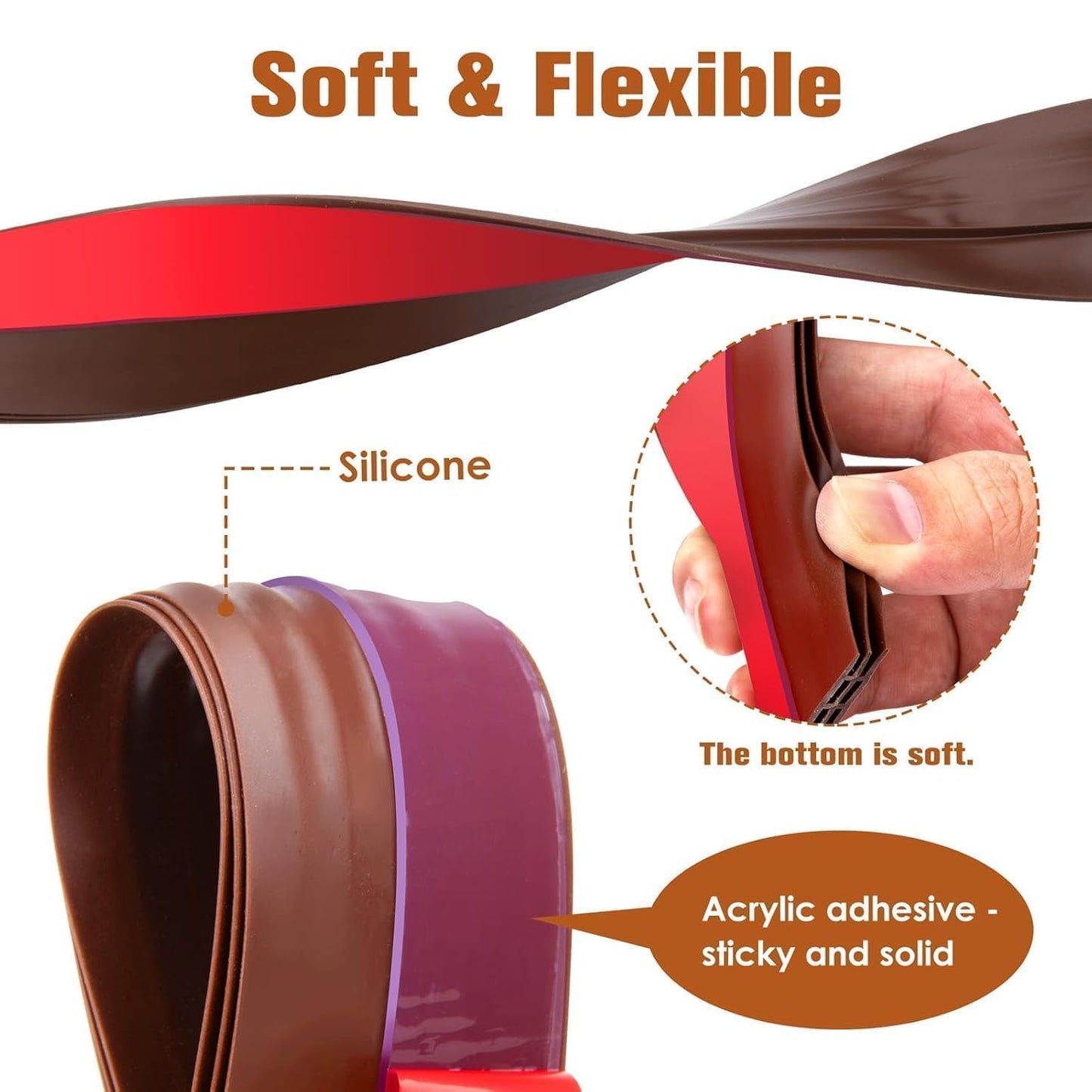Silicone Door Seal Strip for Doors (Pack of 2)
