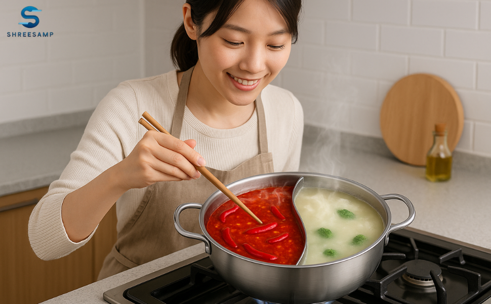 2 in 1 divided hot pot