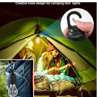 Decorative Hanging Bulb with 3 Modes Tent Lamp for Camping Pac of 2
